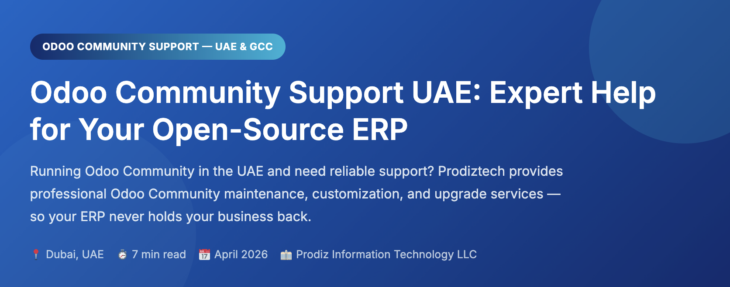 Odoo Community Support UAE | Prodiztech — Expert ERP Help